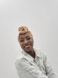 Orange and Pineapple head wrap