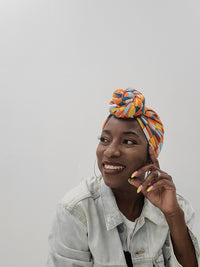 Orange and Pineapple head wrap